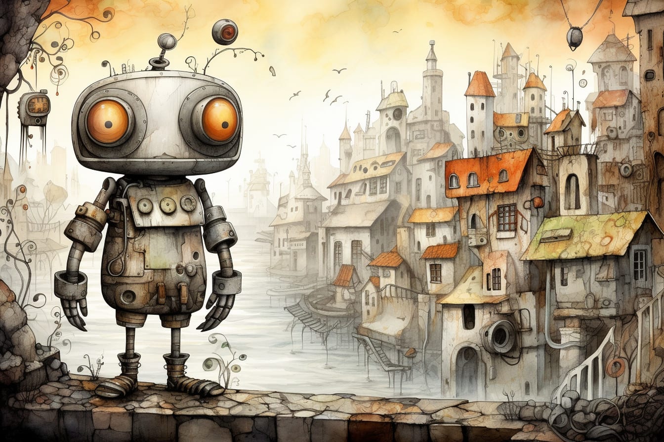 dibujo de edificio steampunk