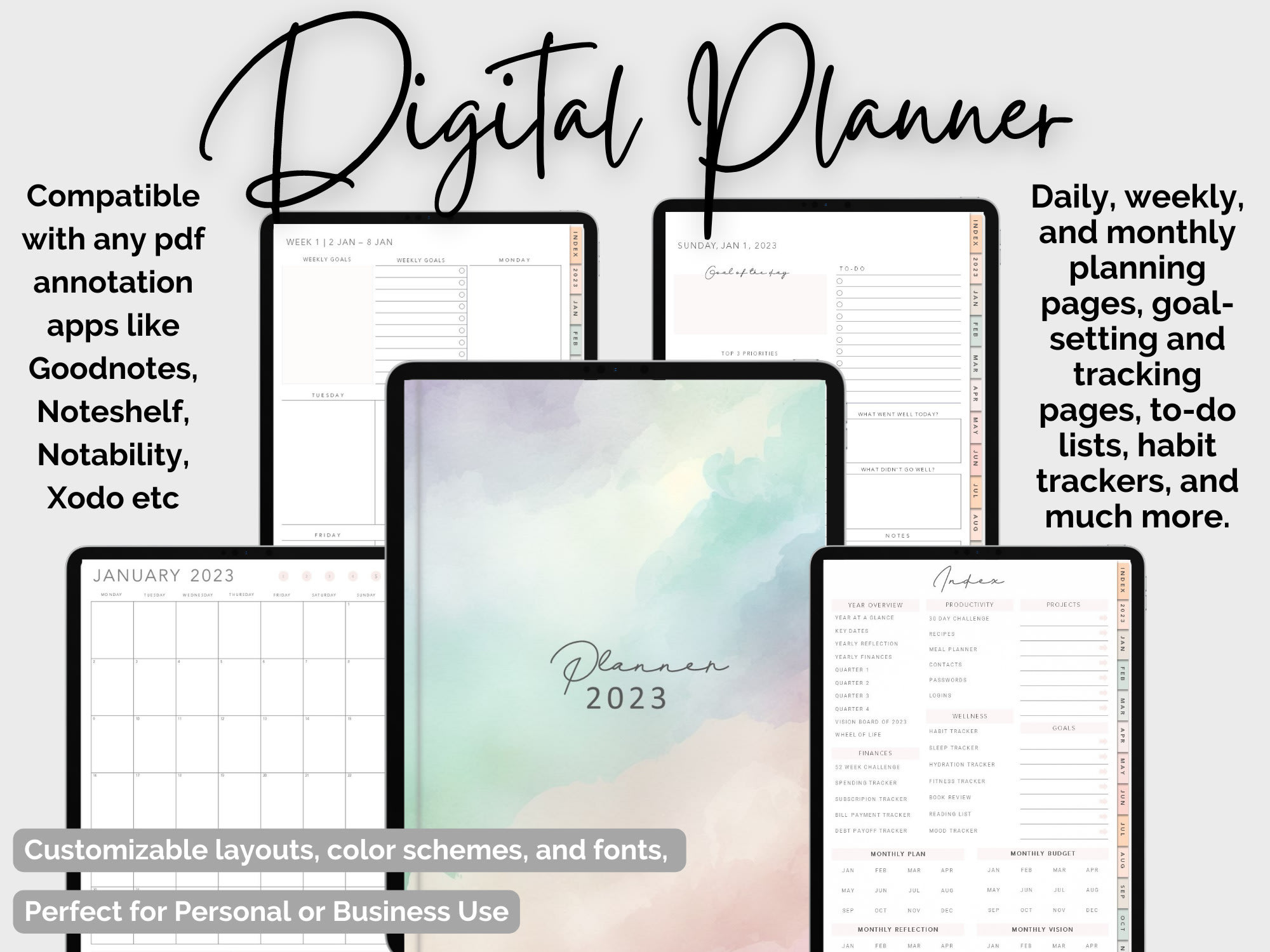 créer un agenda numérique personnalisé, un journal, un calendrier pour   à des fins commerciales