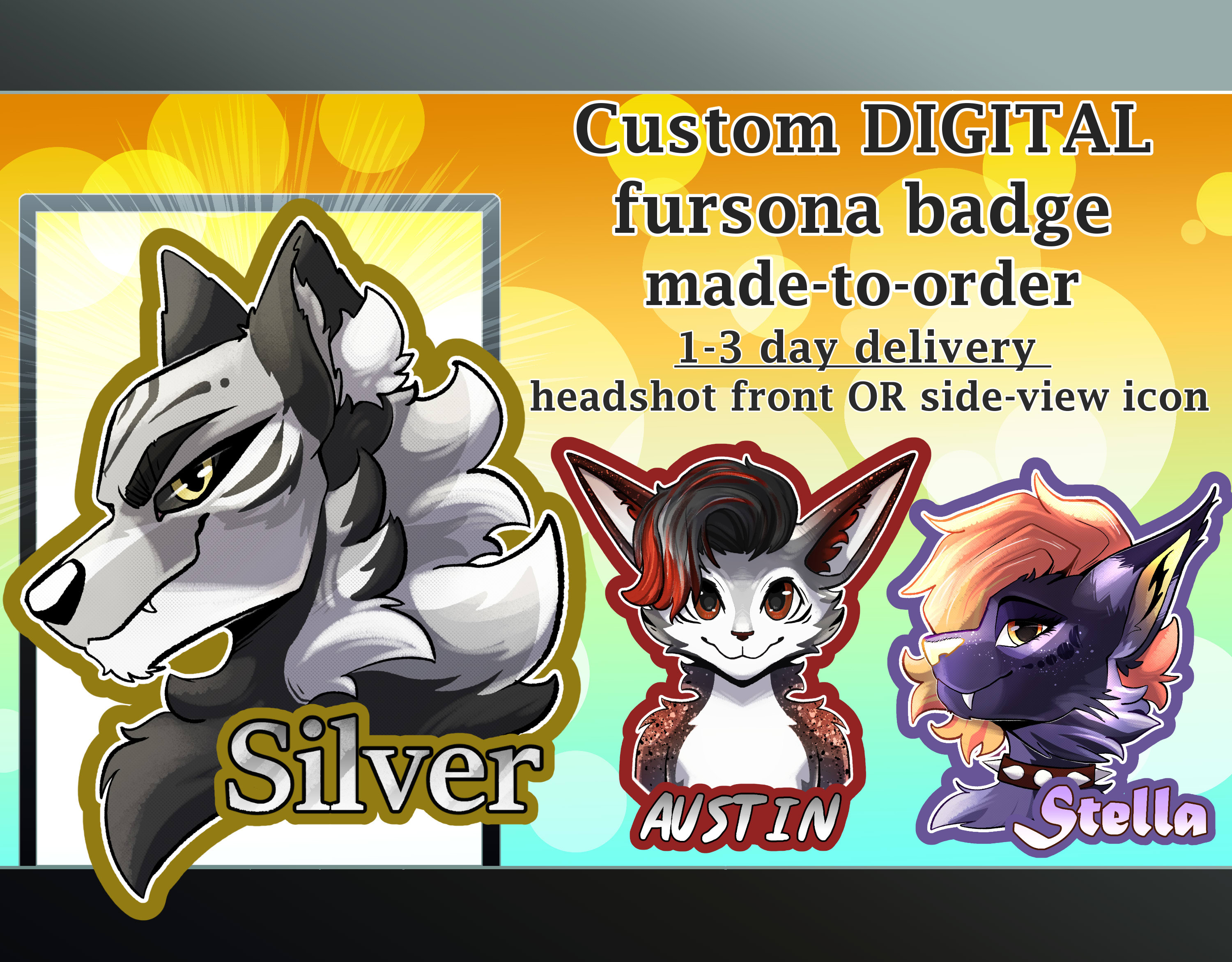 CUSTOM Artwork Laminated Furry Lanyard Convention Badge + Digital File ...