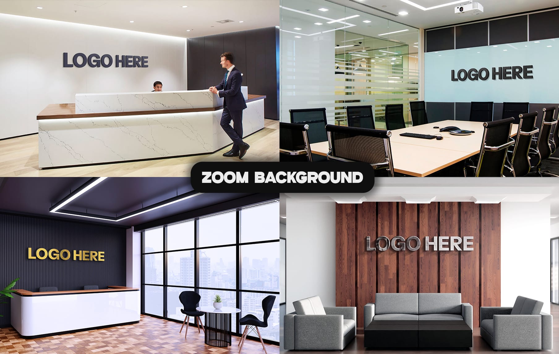 Purchase Professional Zoom Backgrounds With Company Logo