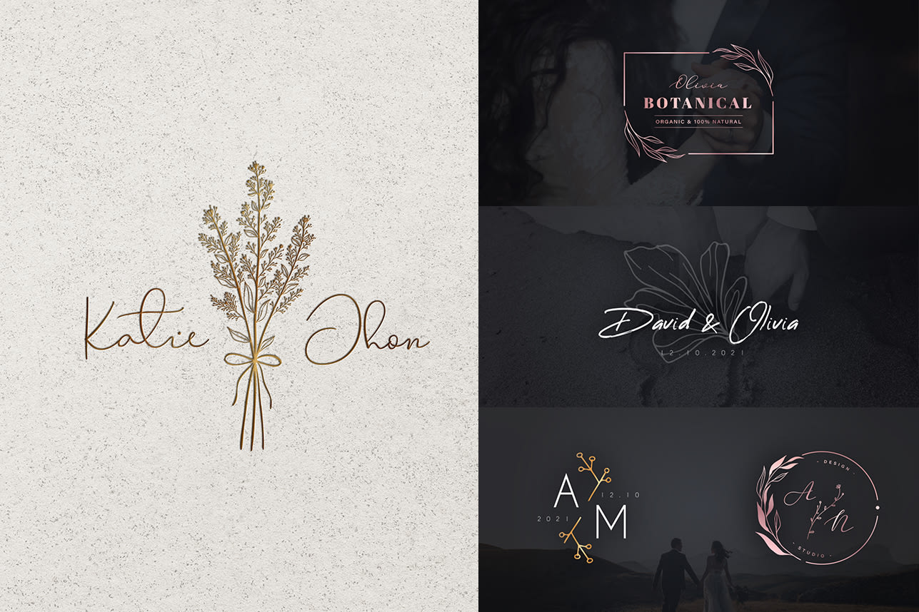 Create beautiful modern initials, monogram and minimal wedding logo by  Bigdayedit