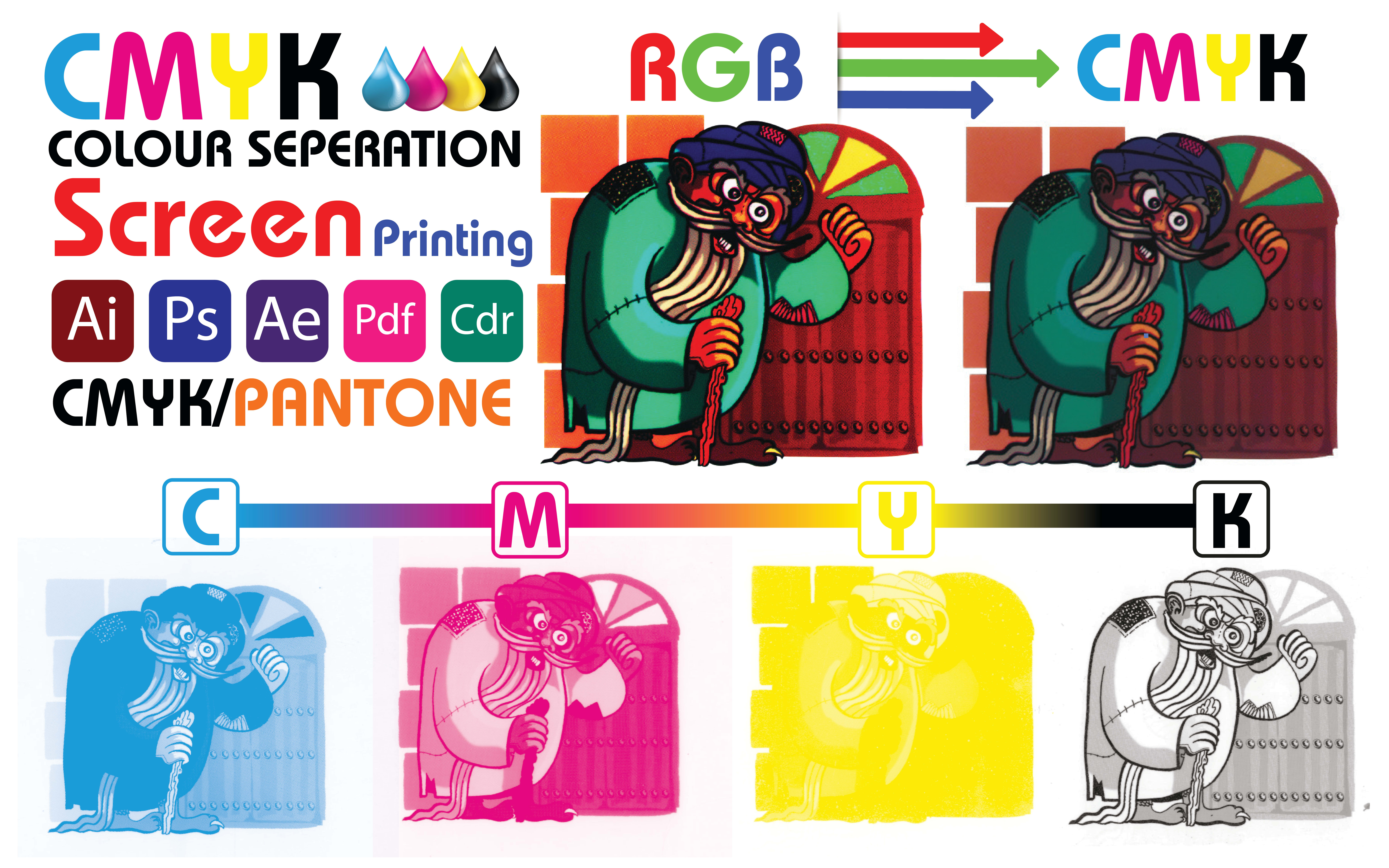 Do color separation, screen printing, rgb, cmyk, pantone, spot color by  Ali_designhub