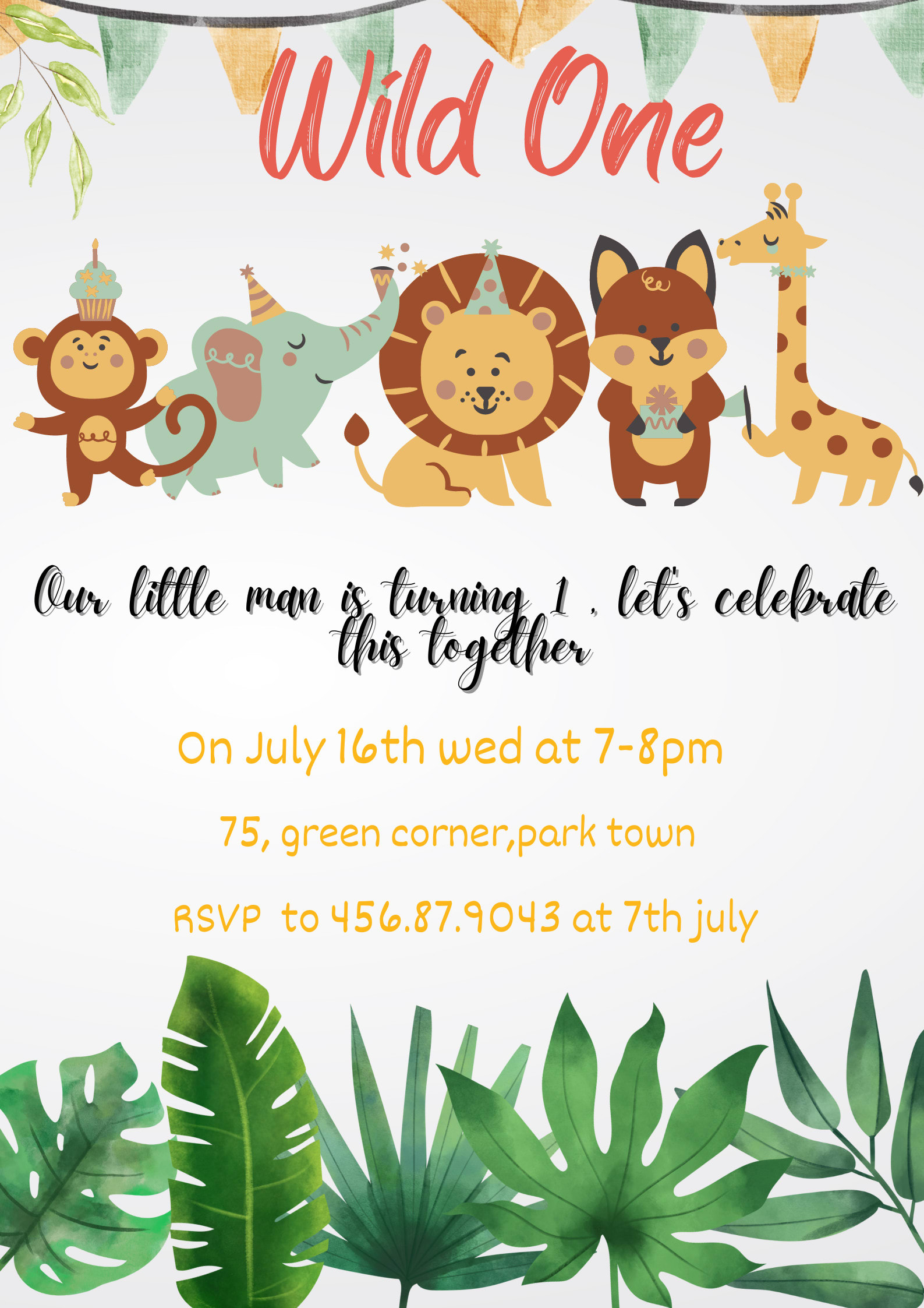 Mosada Invitation Formal Invitation Jungle Safari Invitation Template PhotoADKing
