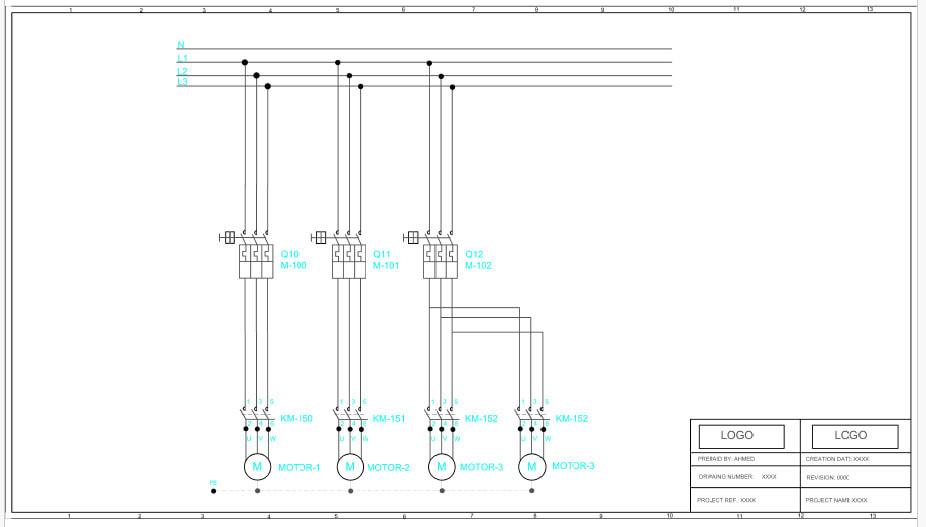 mcc Schalttafel CAD DWG