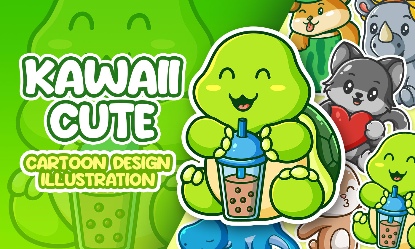 Dibujar diseños de pegatinas kawaii lindos personalizados