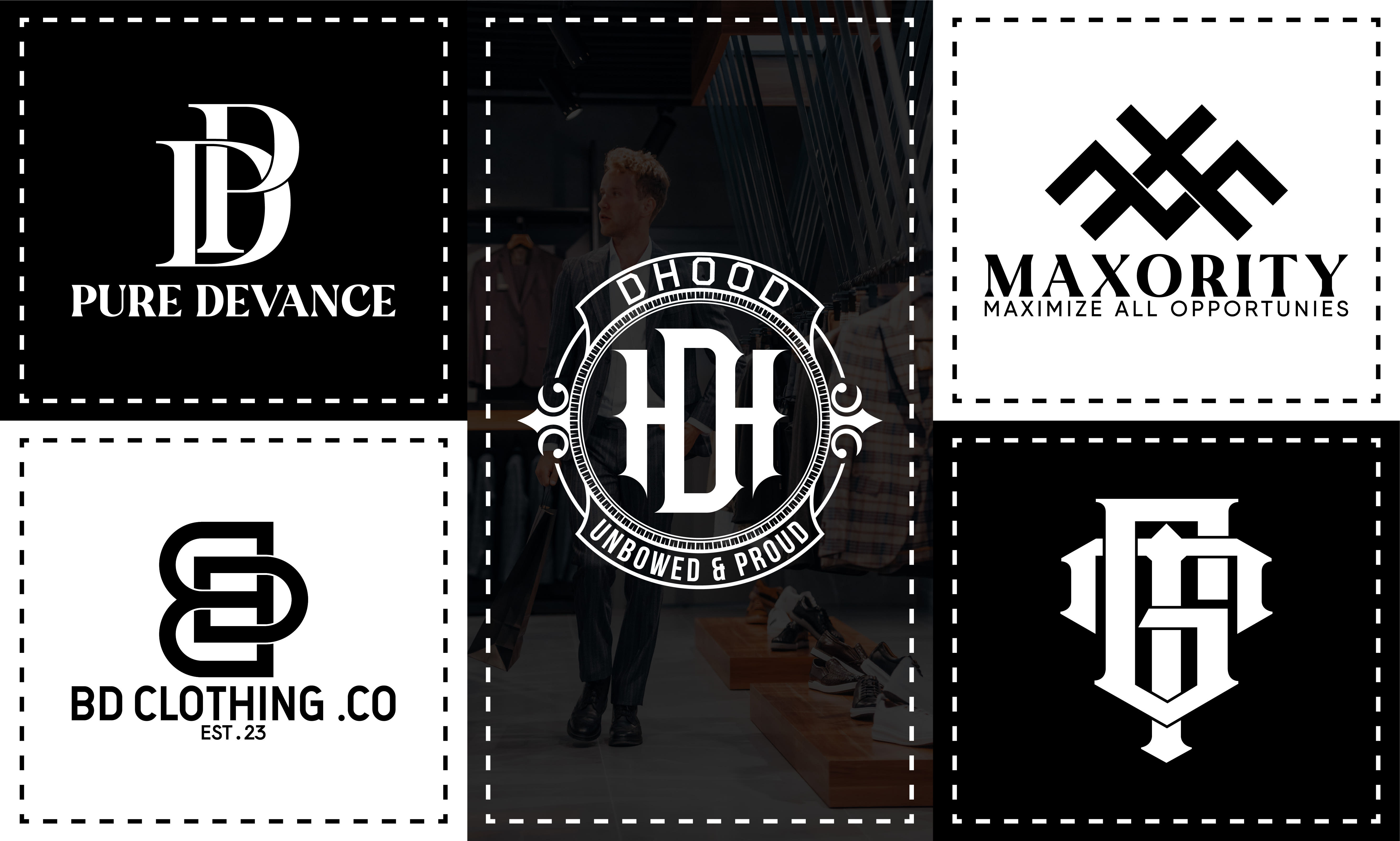 design luxury fashion, apparel, clothing brand monogram logo