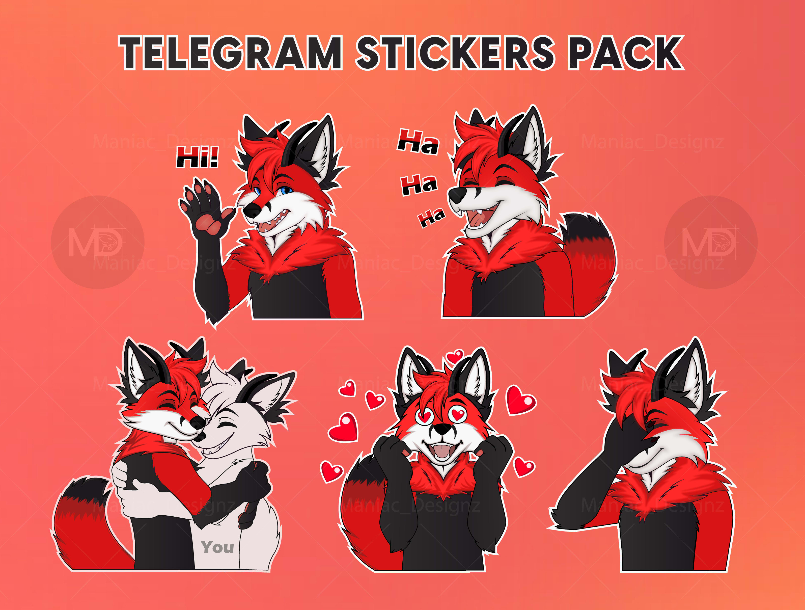 Draw your furry stickers for telegram or discord by Maniac_designz