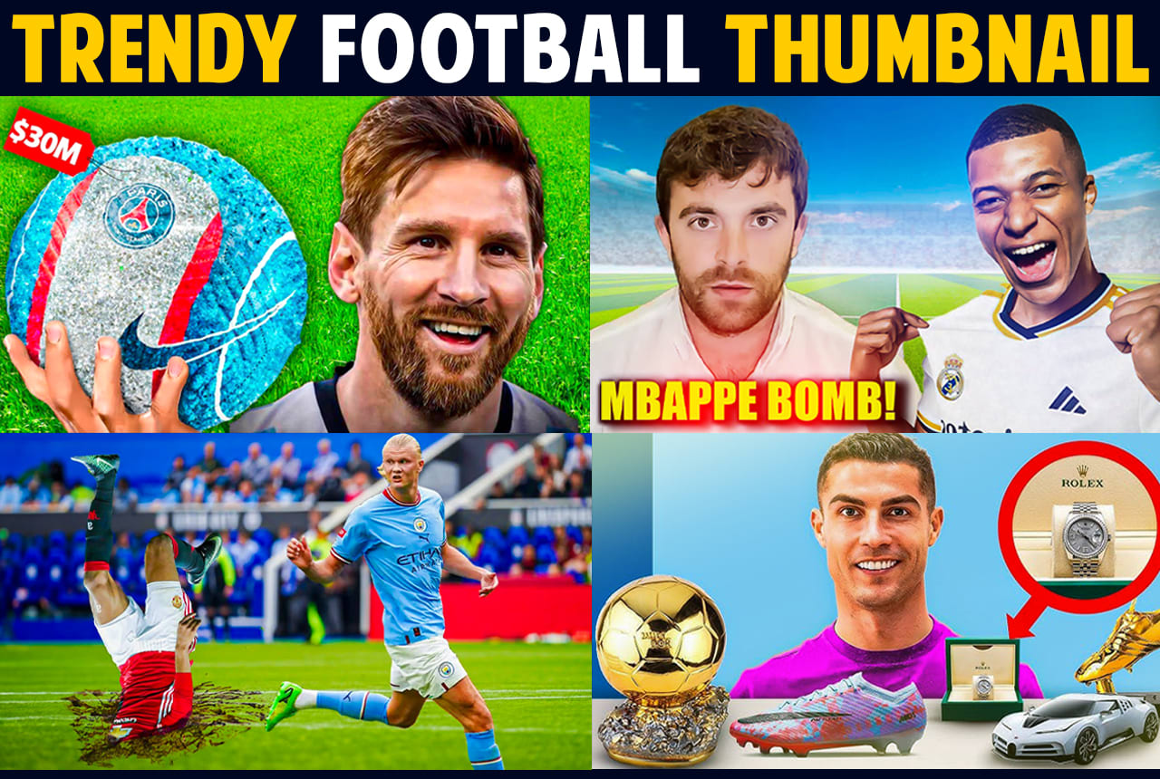 Design football thumbnail for your soccer channel by