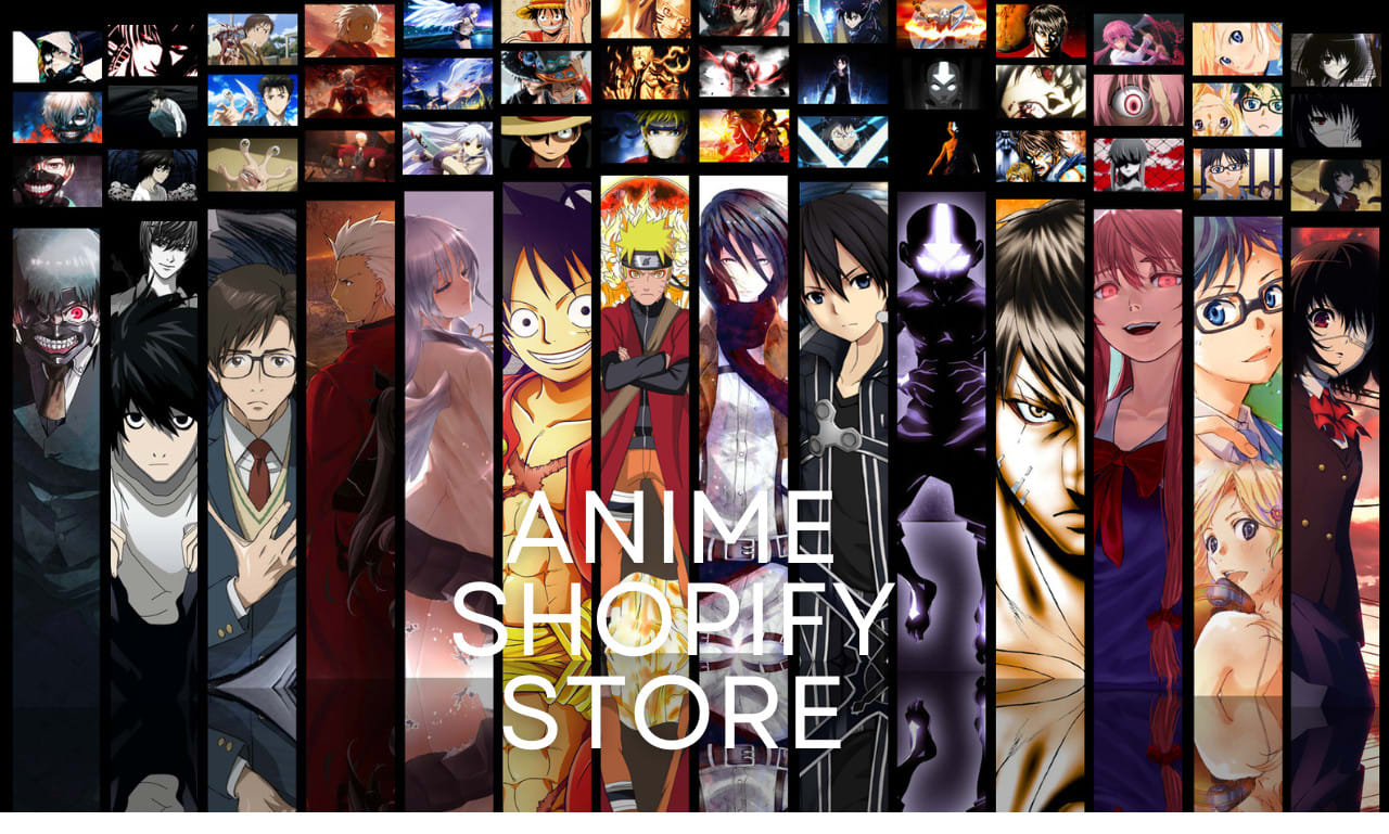 Design anime shopify negozio manga negozio di abbigliamento sito web di anime negozio di anime
