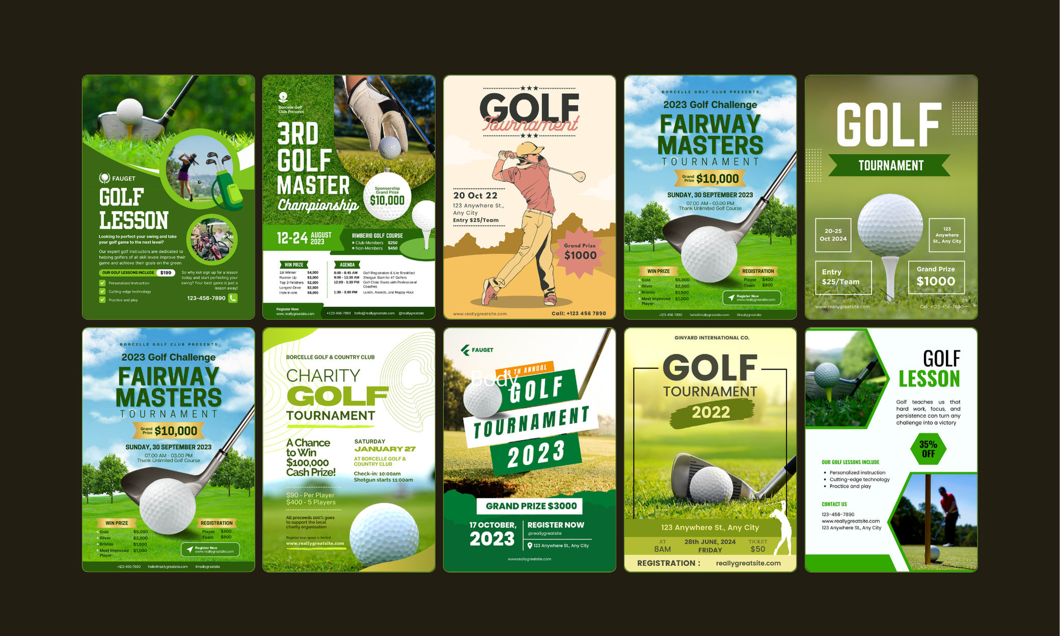 design professional golf tournament flyer