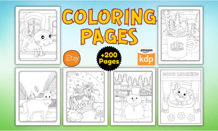 Create unique kids coloring books and covers design for  kdp by  Coloringbooks99