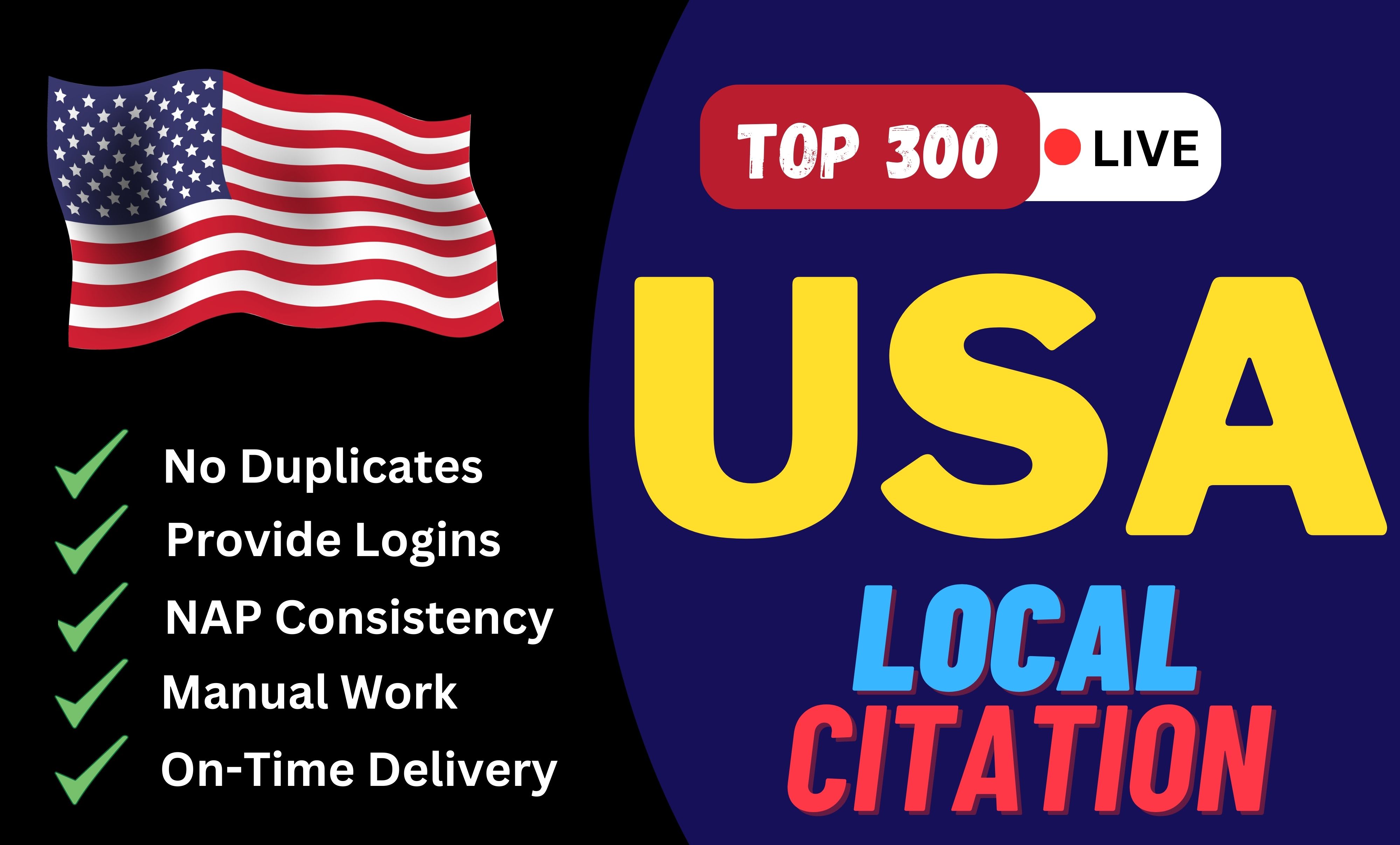 your business in 300 live usa local seo citations by | Fiverr