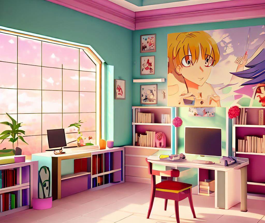 Lexica - A background living room in anime style