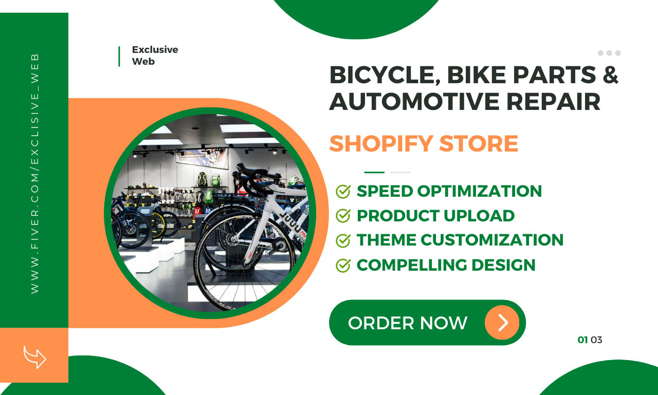 Design fahrradgeschaft roller fahrradteile cruiser autoreparatur shopify shop