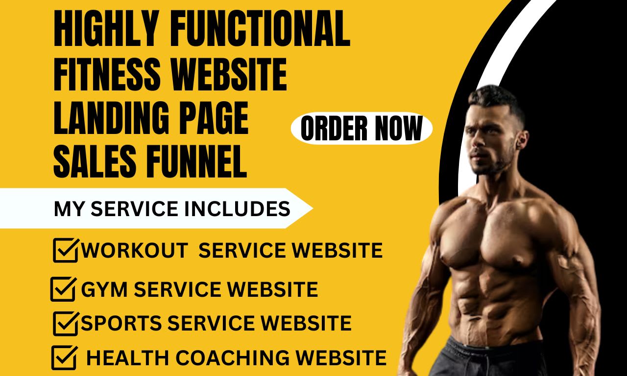 Design full functional fitness website workout website gym sport website
