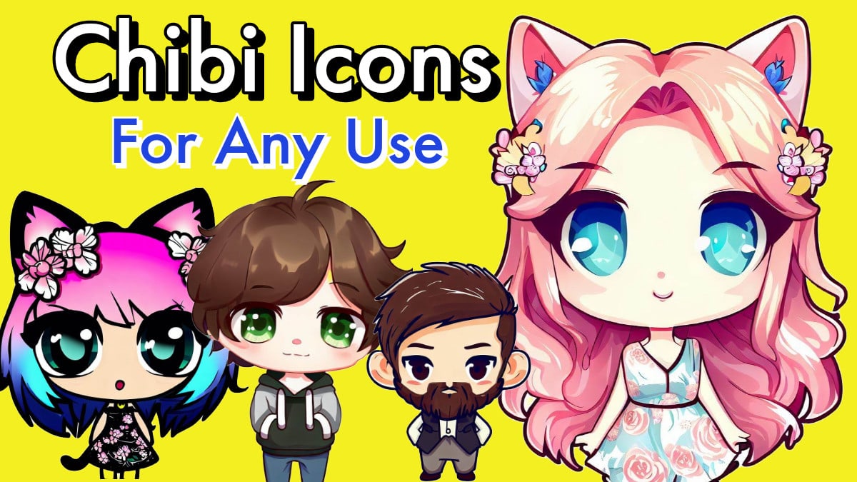 cute icon and avatar for twitch in anime chibi style