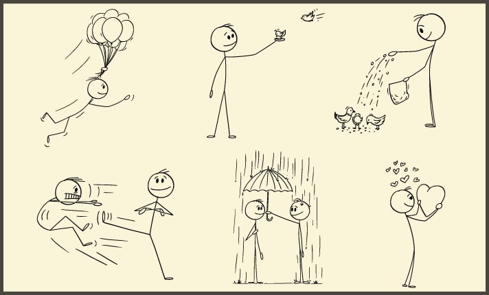 Unique stickman stick figure clipart