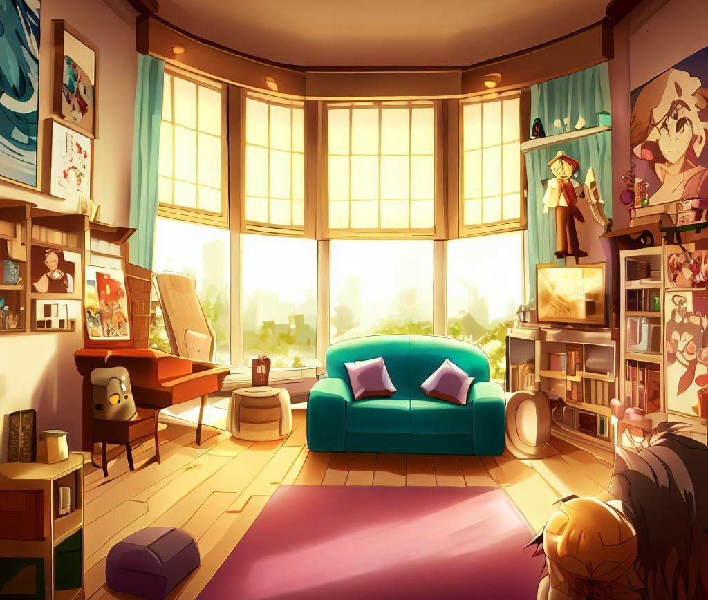 A simple room with a bed and a desk-anime... - Stock Illustration  [102861037] - PIXTA