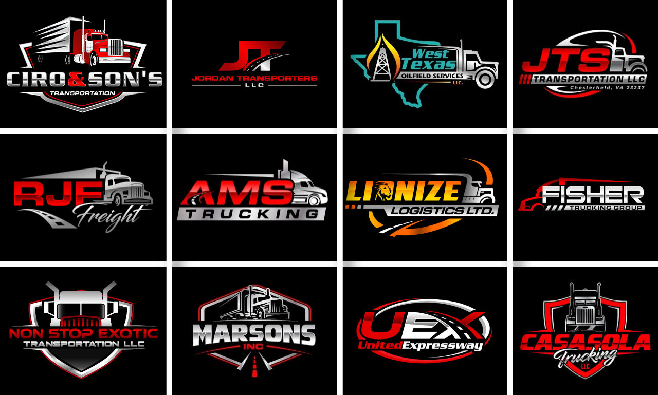 do transport logistic trucking cargo car auto courier service logo