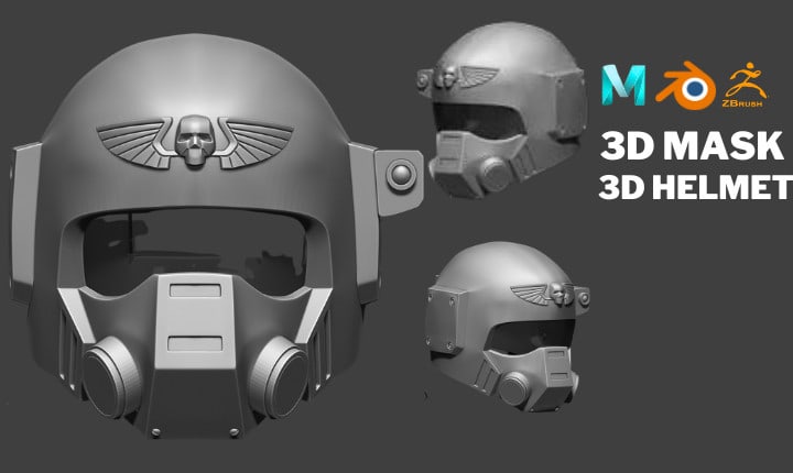 masque 3d design, casque 3d, masque de cosplay, masque, casque pour  impression 3d