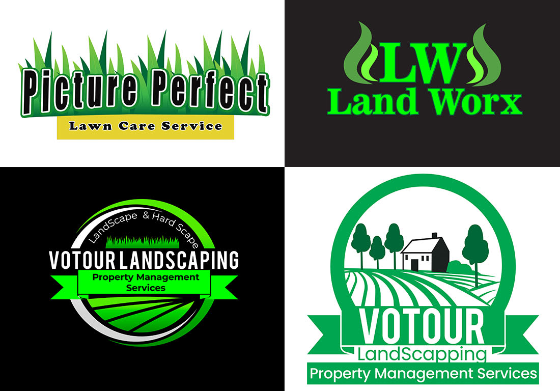 design lawn care and landscaping logo for your company, image size:1100x768