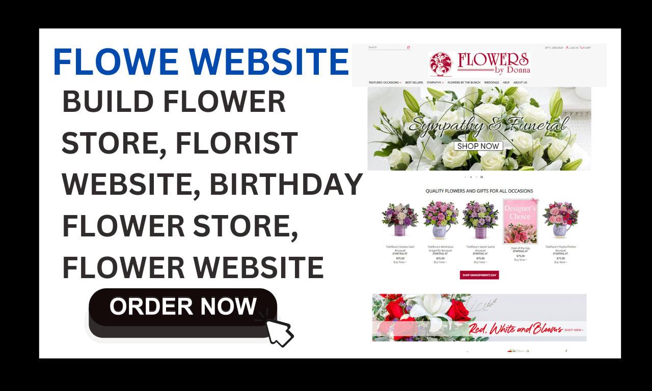 Build flower store, florist website, birthday flower store, flower website