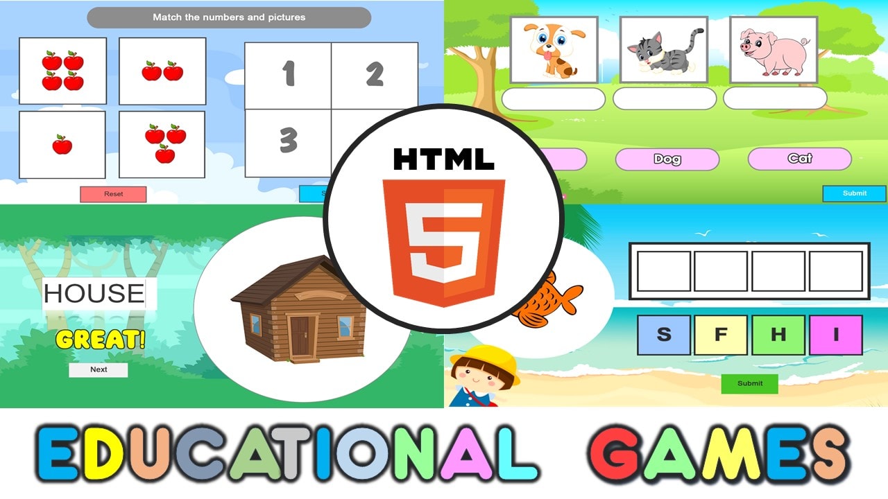 HTML5 Games, Browser Games, Educational Web Games designed and