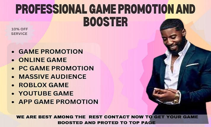 Do steam game promotion,roblox game pc game online game to active audience  by Germinospro
