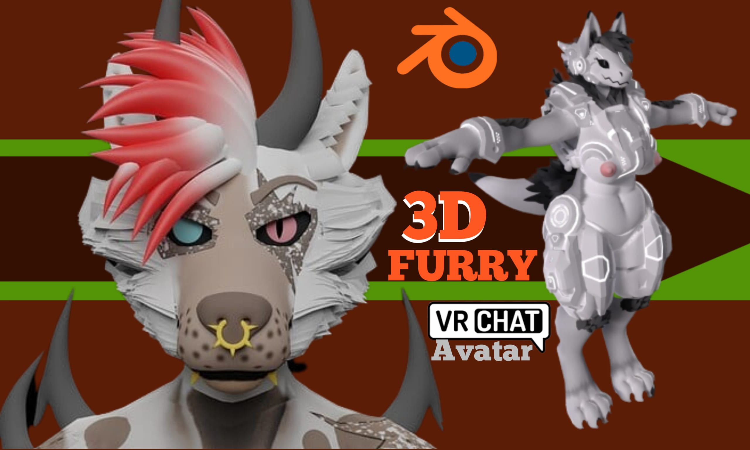 Design custom 3d model, protogen avatar, furry nsfw model in anime style by  Coreq36 | Fiverr