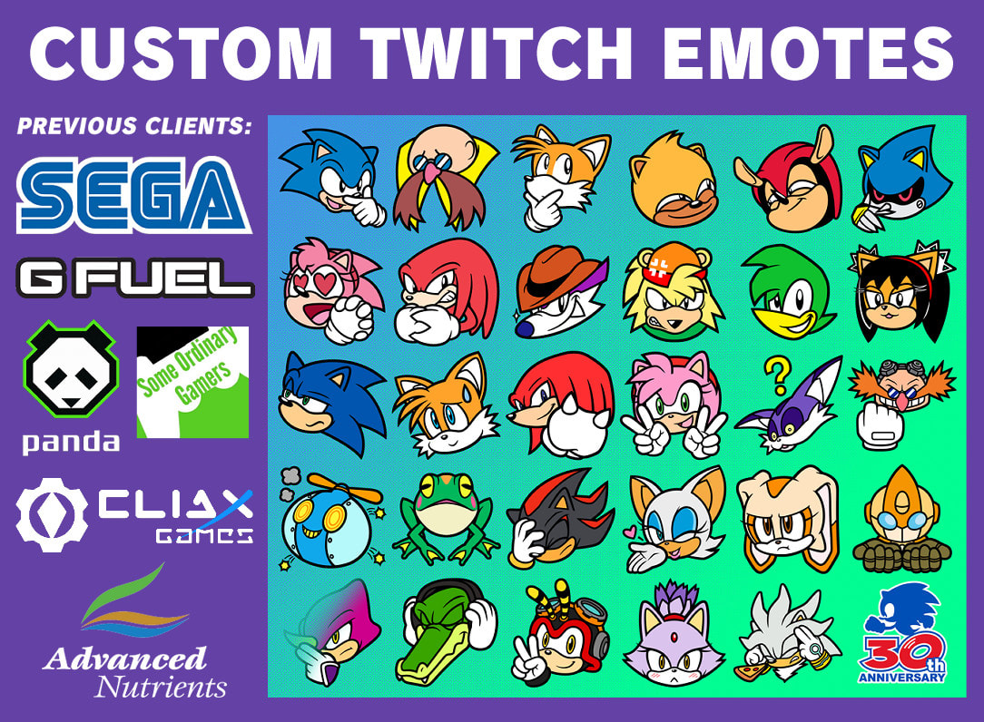 ANIMATED 4x Sonic the Hedgehog Dancing Emotes Bundle Twitch or 