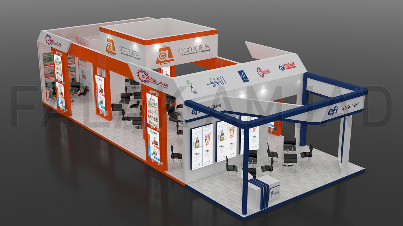 Design creative 3d exhibition stall, kiosk, tradeshow booth