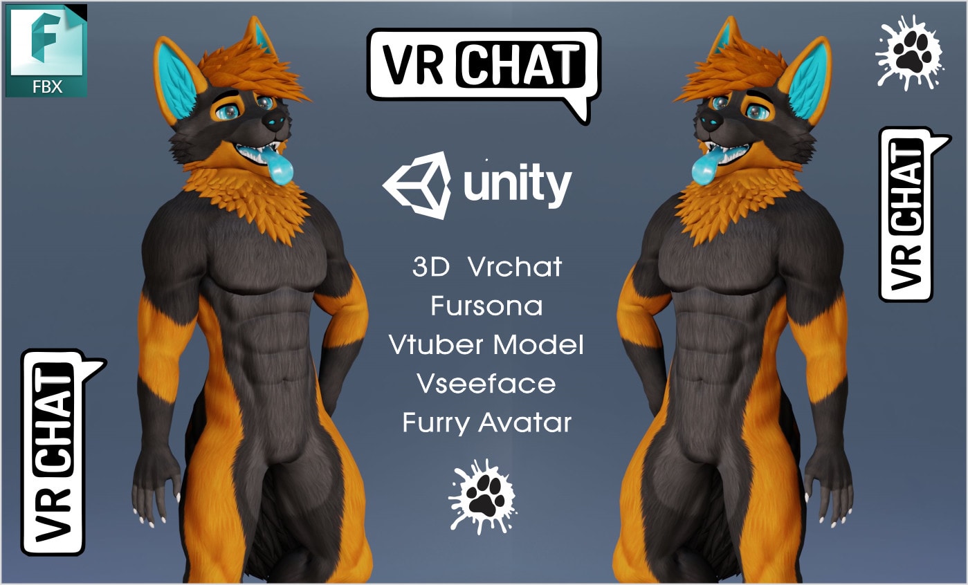 create 3d nfsw furry vrchat avatar, furry avatar, fursona character, nsfw