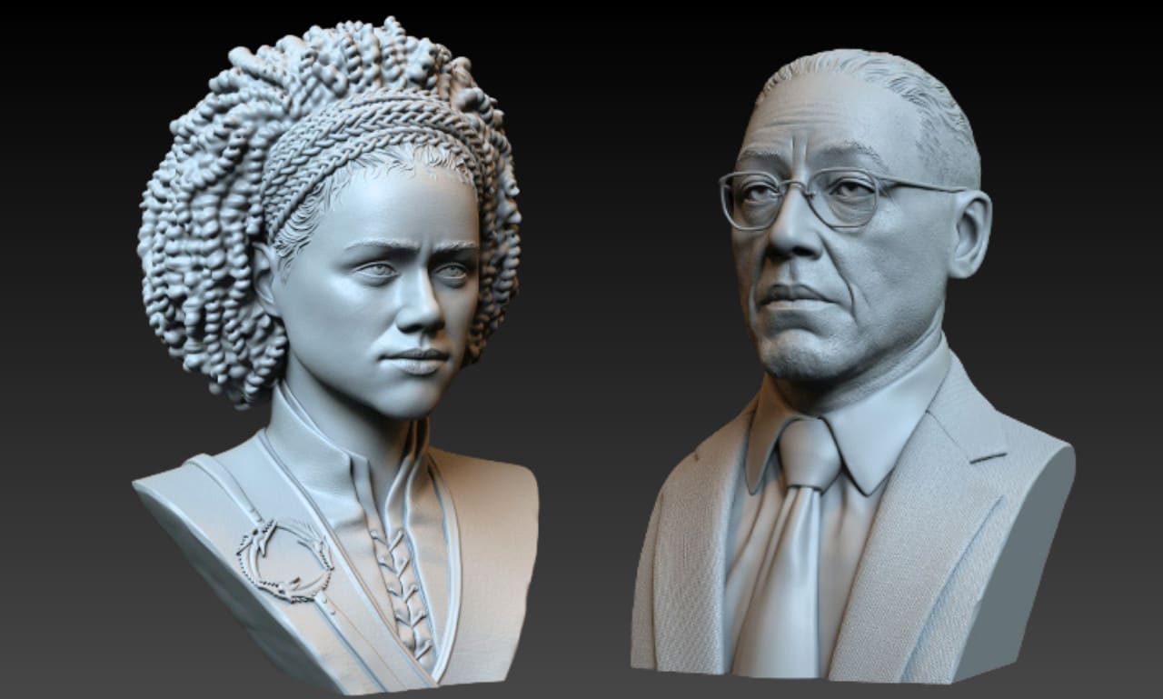 sculpter une tête 3D stylisée visage 3D buste 3D modèle de tête 3D réaliste
