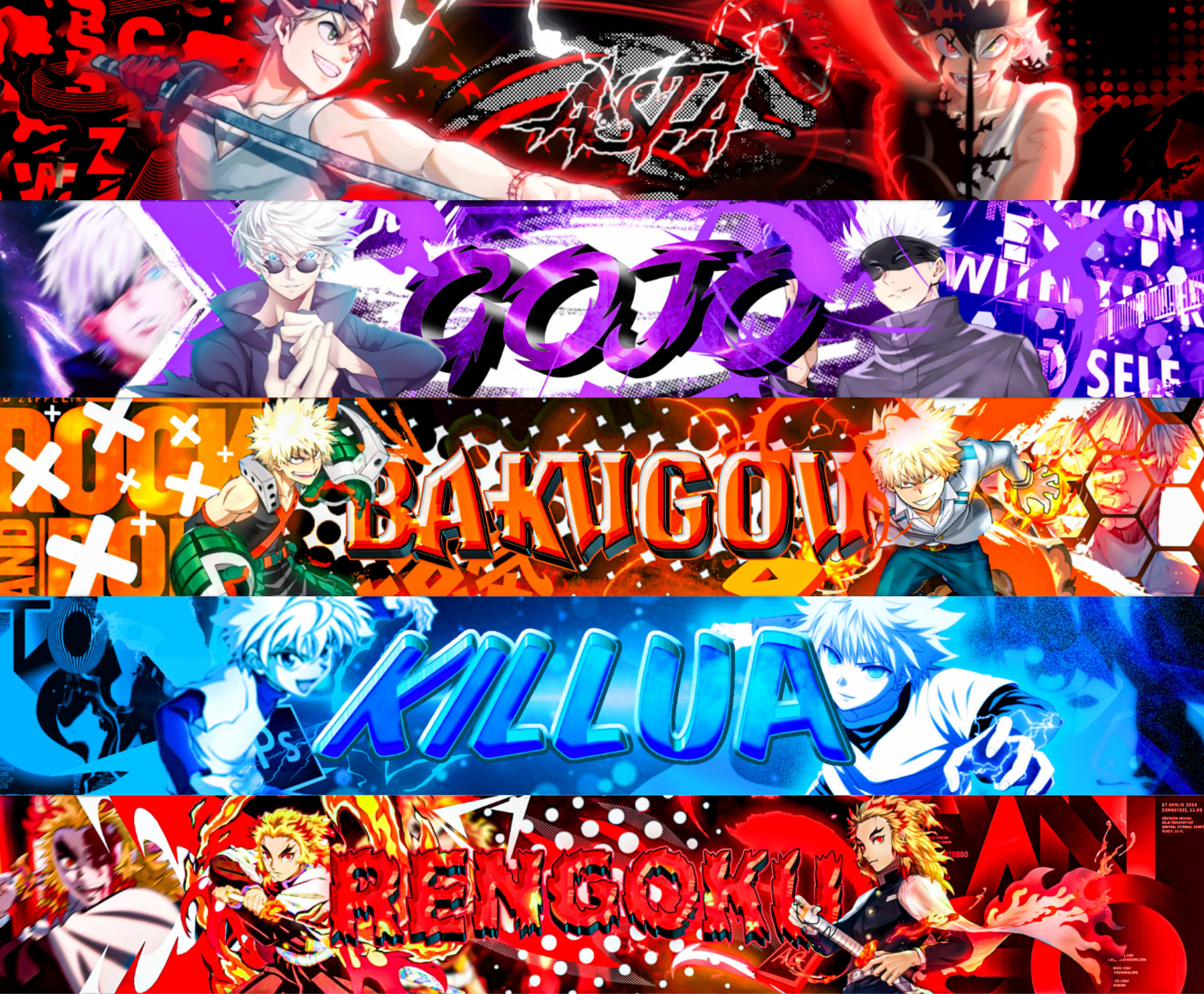 Make catchy anime based youtube and twitch banner by Ayancreationco | Fiverr