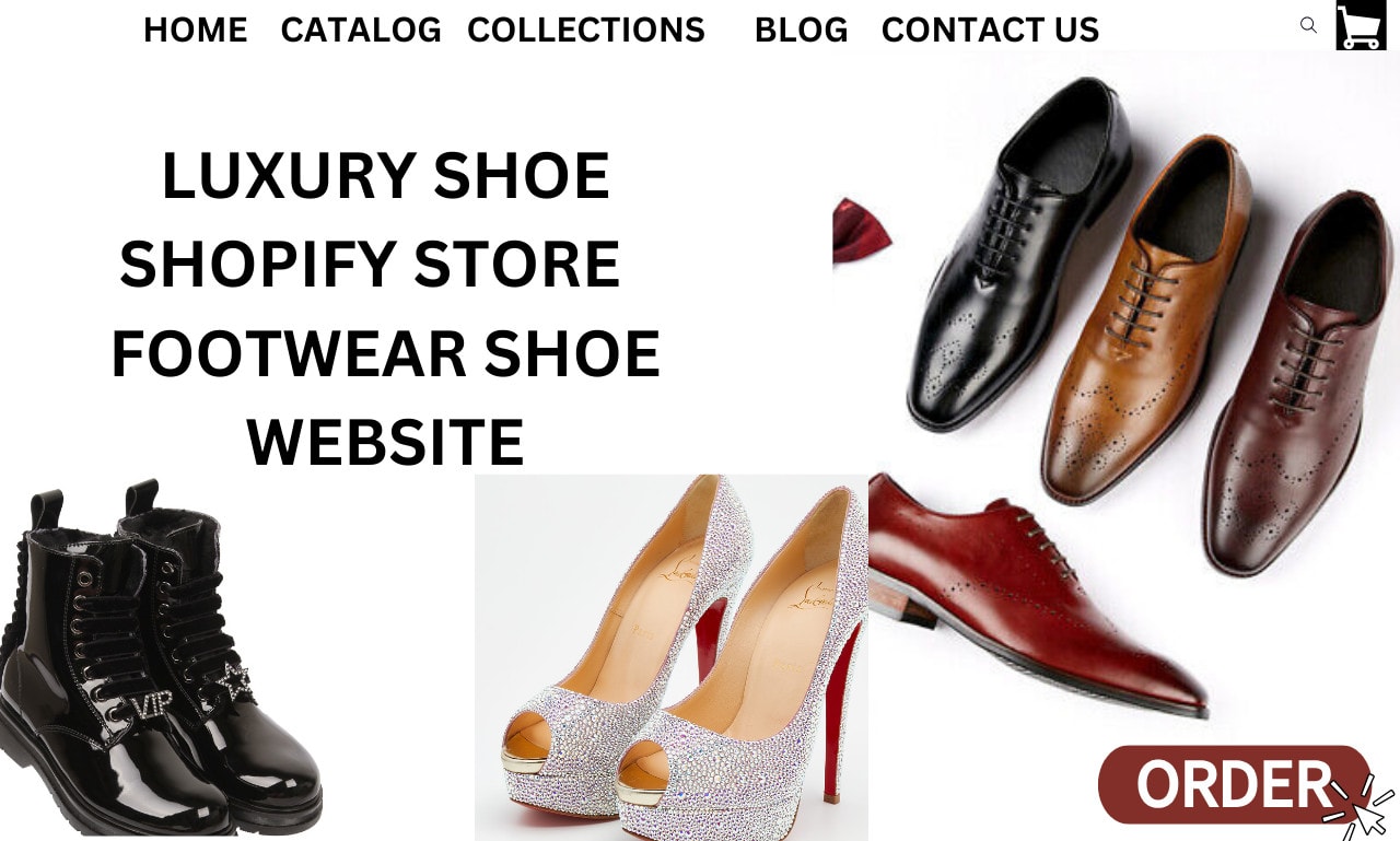 Design luxury shoe shopify store footwear store shoe website by