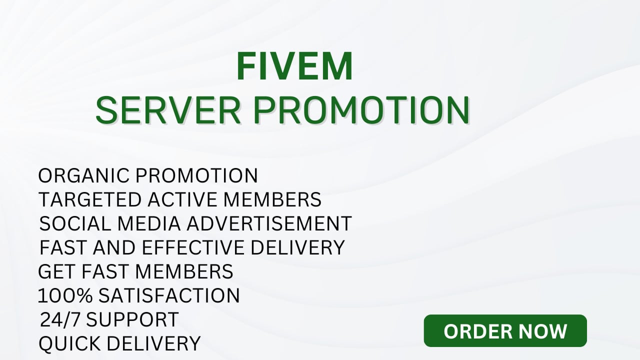 Organic fivem discord server promotion, fivem advertisement