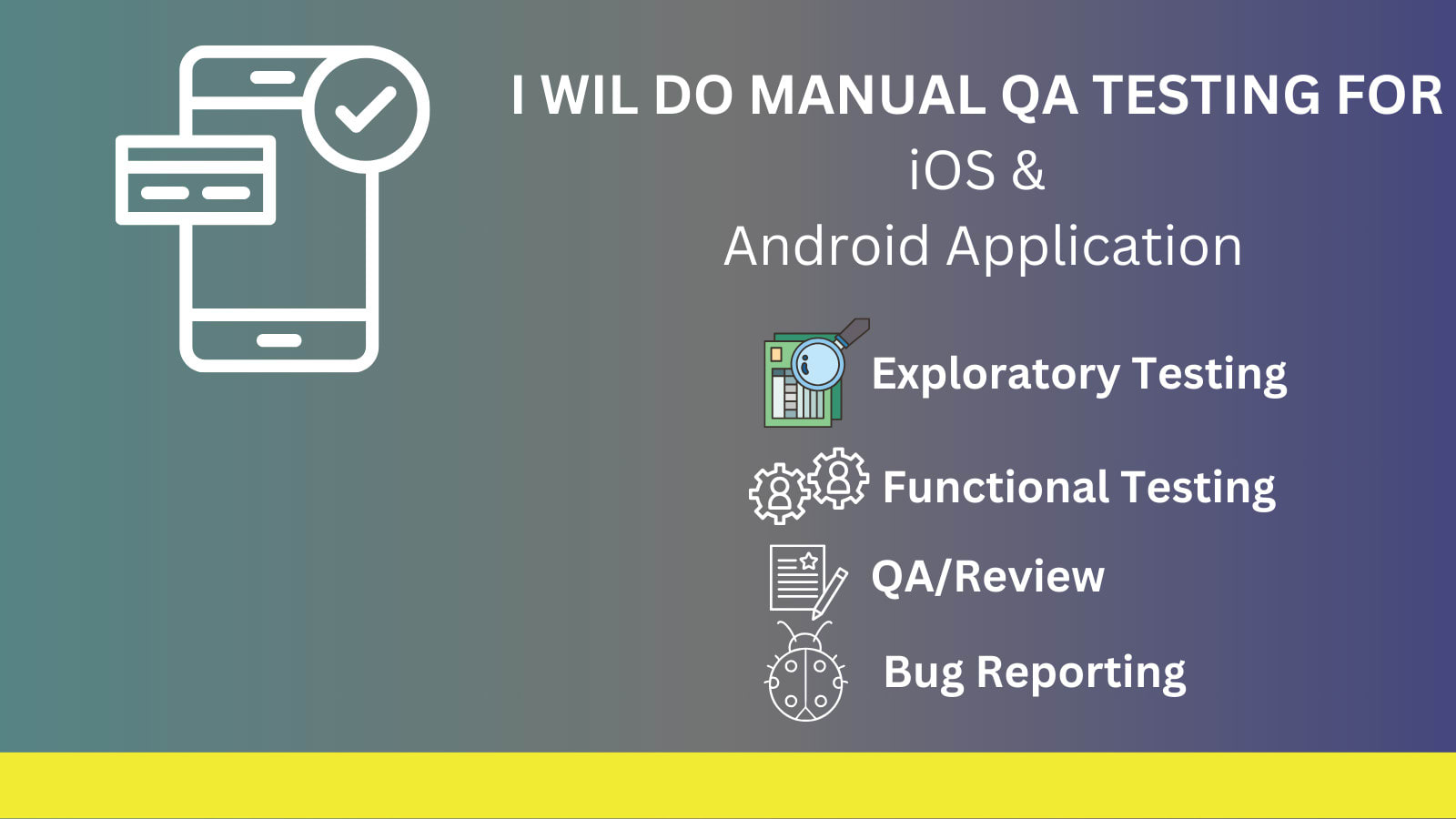 A manual exploratory testing for your iOS app, website or Android TV app