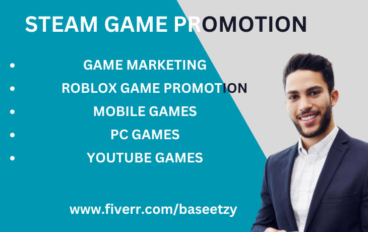 A Steam game promotion, Roblox game promotion, or organic followers