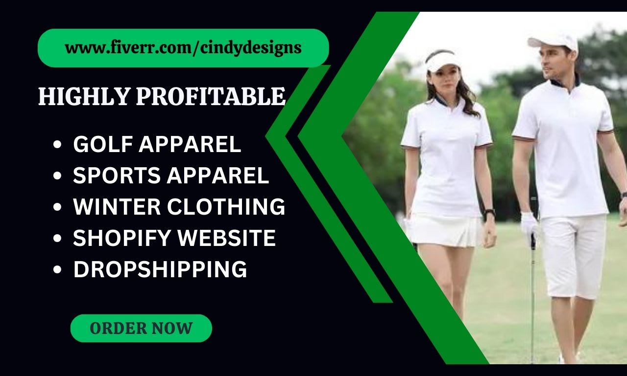 Design golf apparel sports apparel winter clothing shopify website