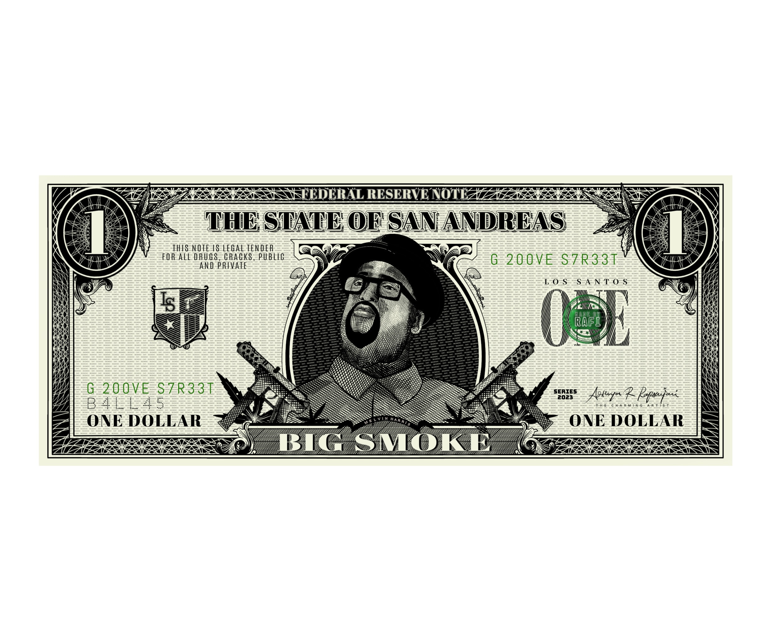 Modèle Des Billets D'un Dollar de L'argent Noir Mixtape Couverture