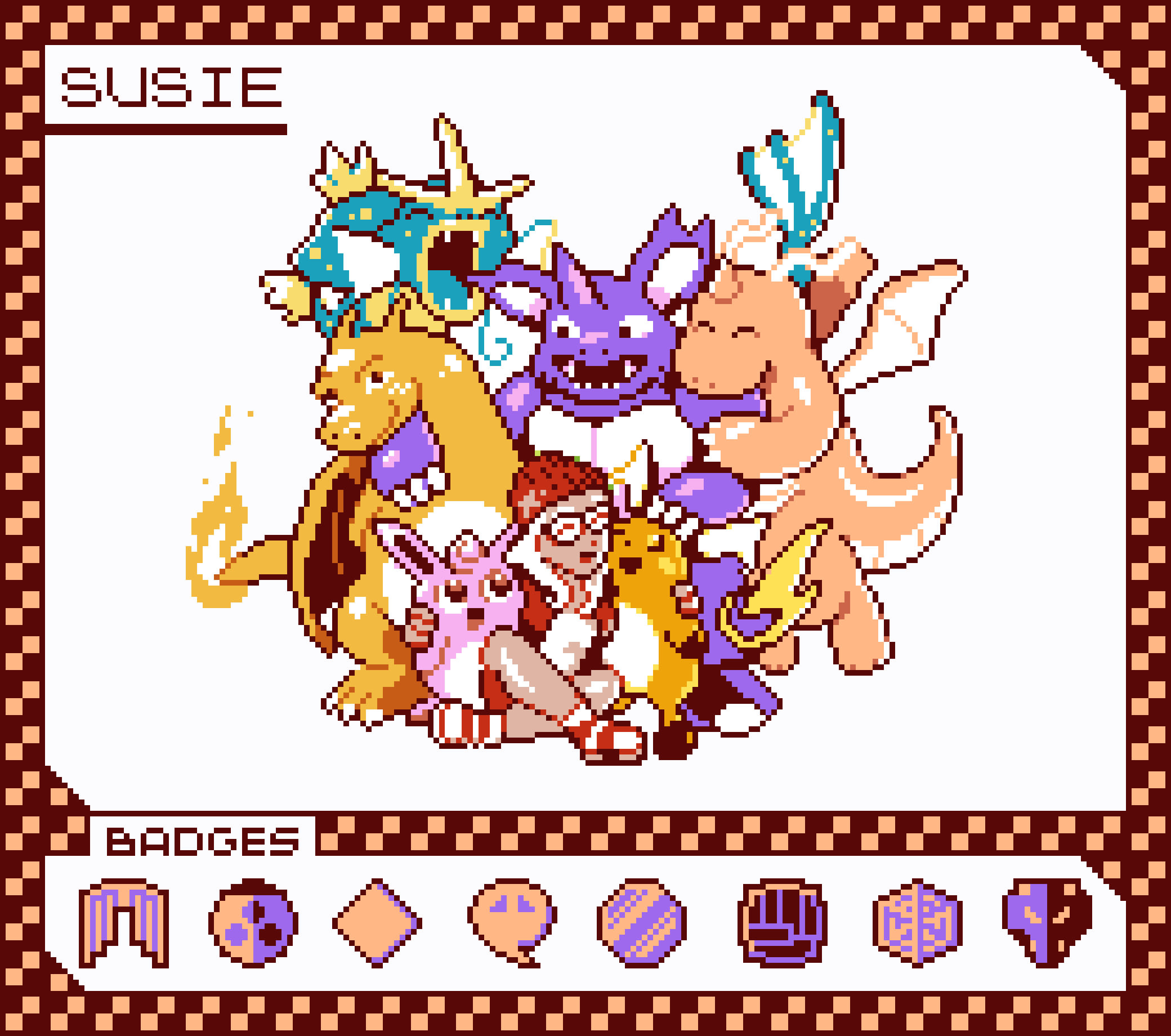 Pokemon red original starters pixel art