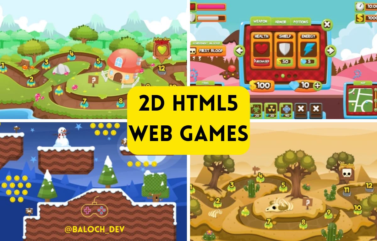 create and design a full 2d html5 web game