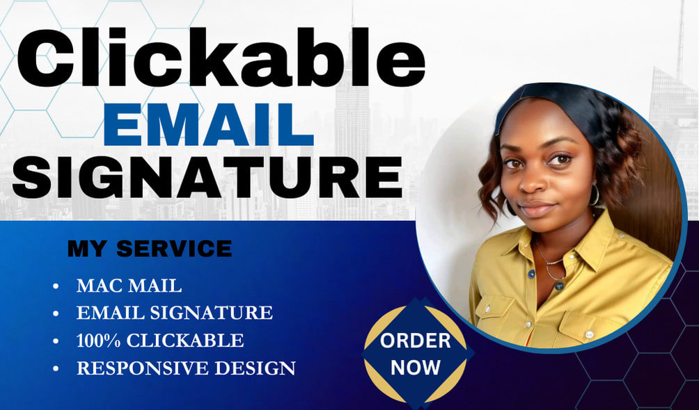 Create a clickable html email signature animated gif for outlook,gmail, mac  mail by Evelyn_webxpert