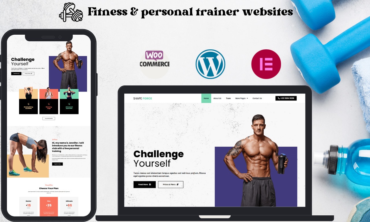 Create appealing gym, fitness, personal trainers landing page by