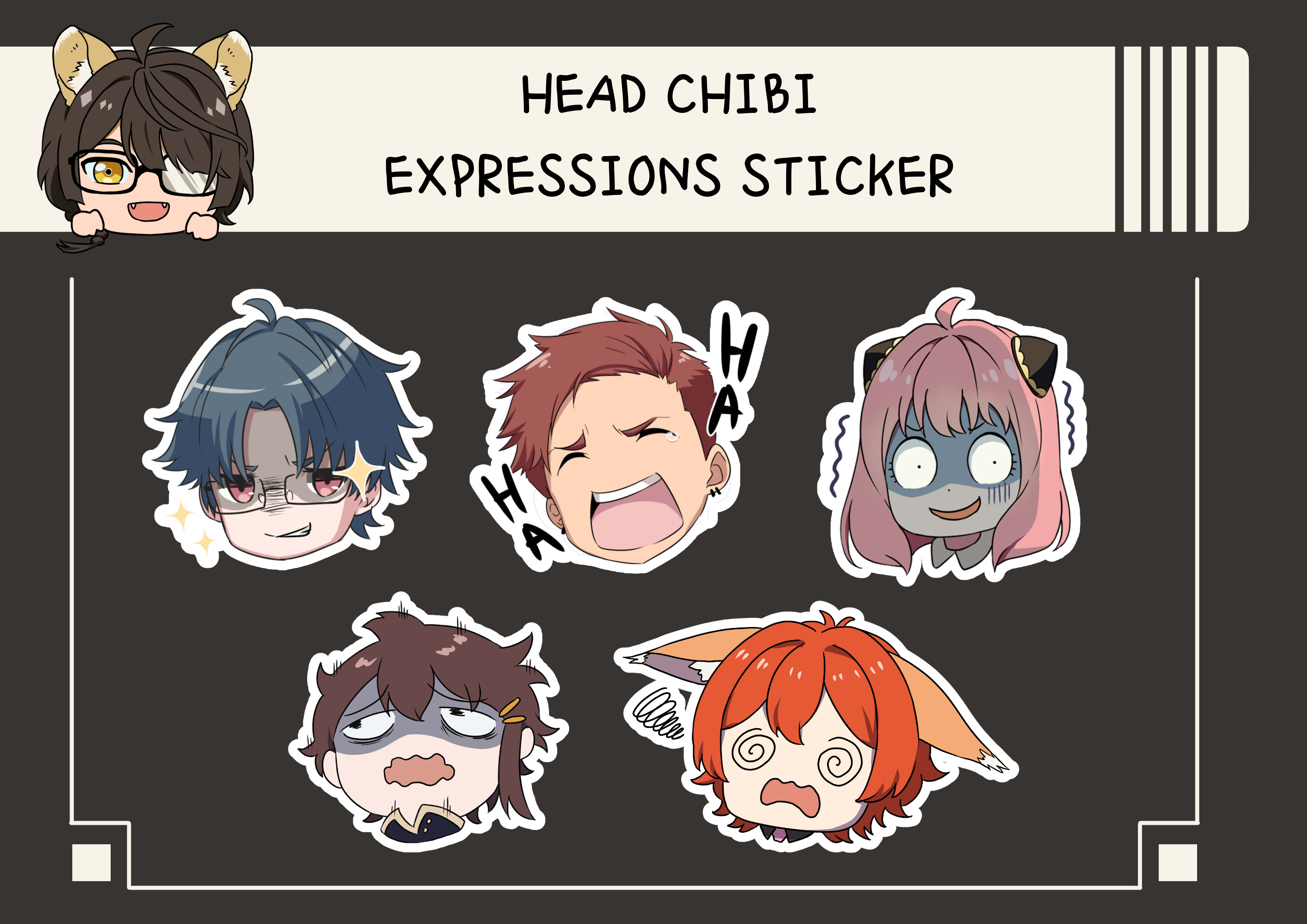 Draw cute head chibi anime characters stickers emoji by Usui_n | Fiverr