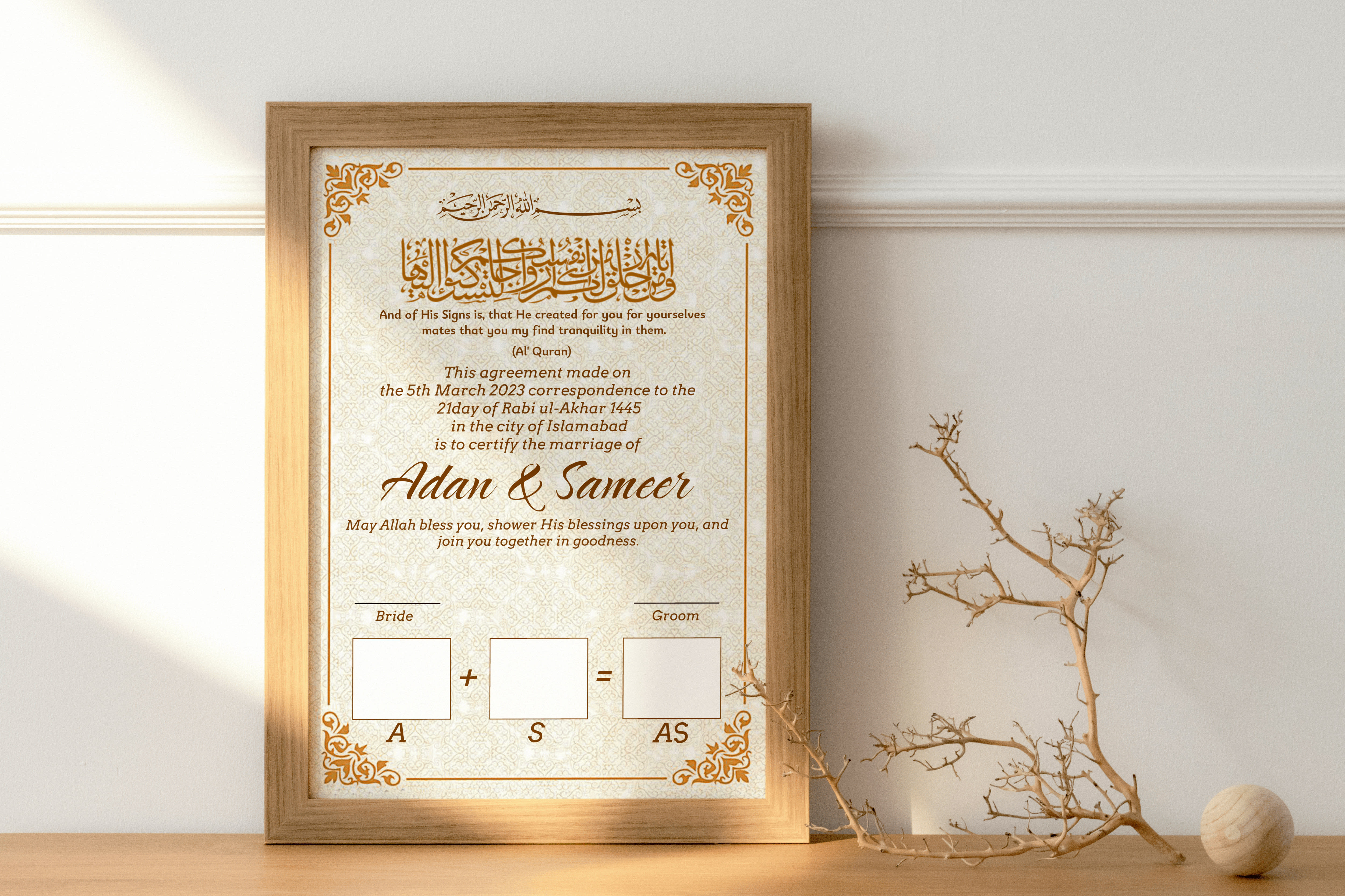 plantilla de certificado nikah