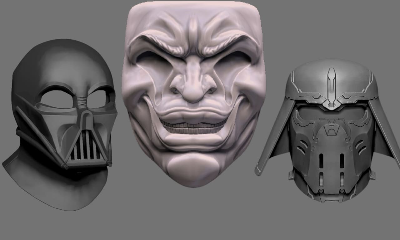 Scolpire casco 3d maschera 3d maschera cyberpunk maschera oni maschera  cosplayer per la stampa 3d