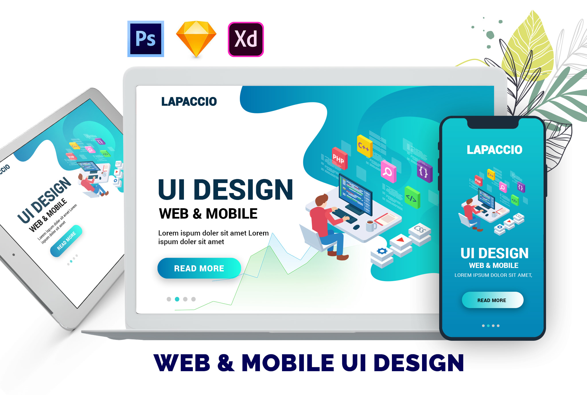 Download Design Awesome Website Psd Template By Lapaccio PSD Mockup Templates
