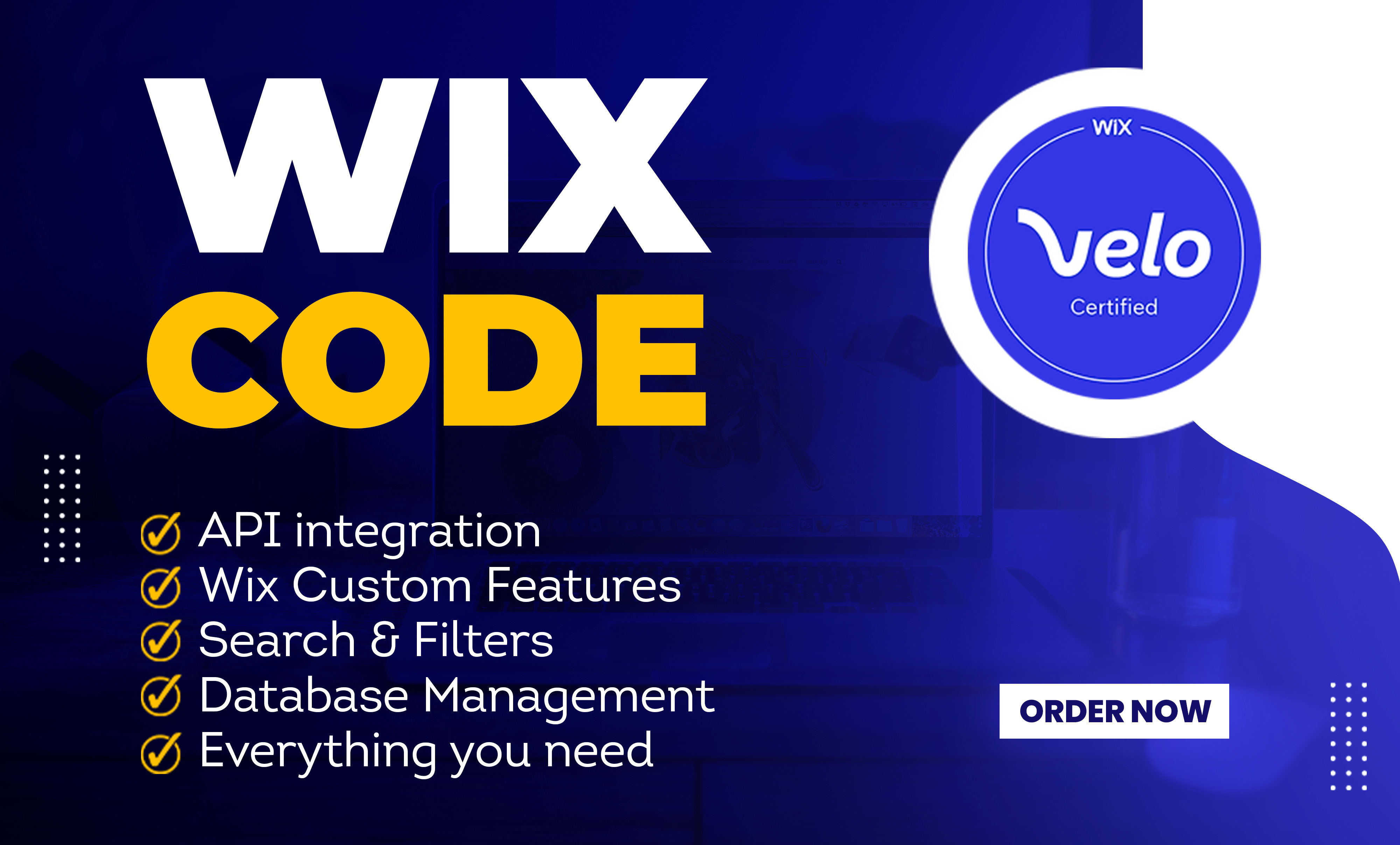 customize your wix website with wix code, wix velo, database