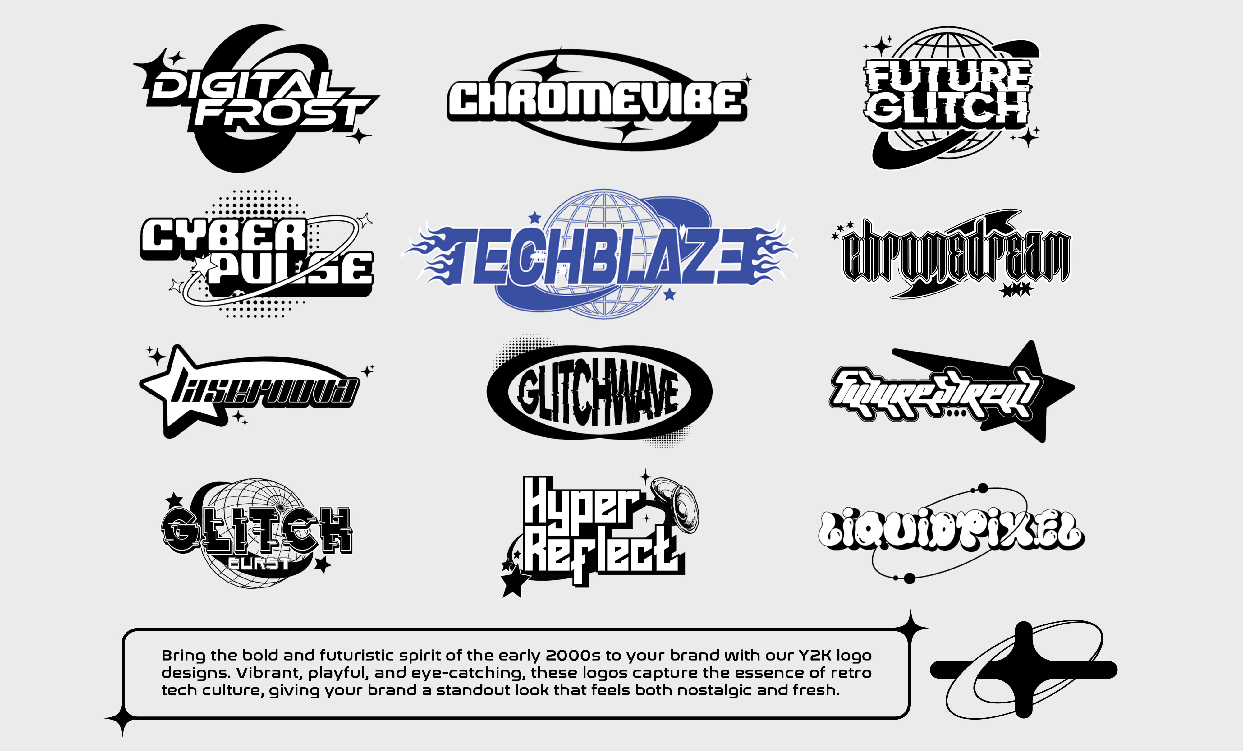 design custom y2k logo for your streetwear clothing brand